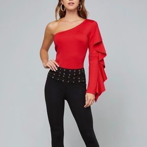 Bebe red bodysuit